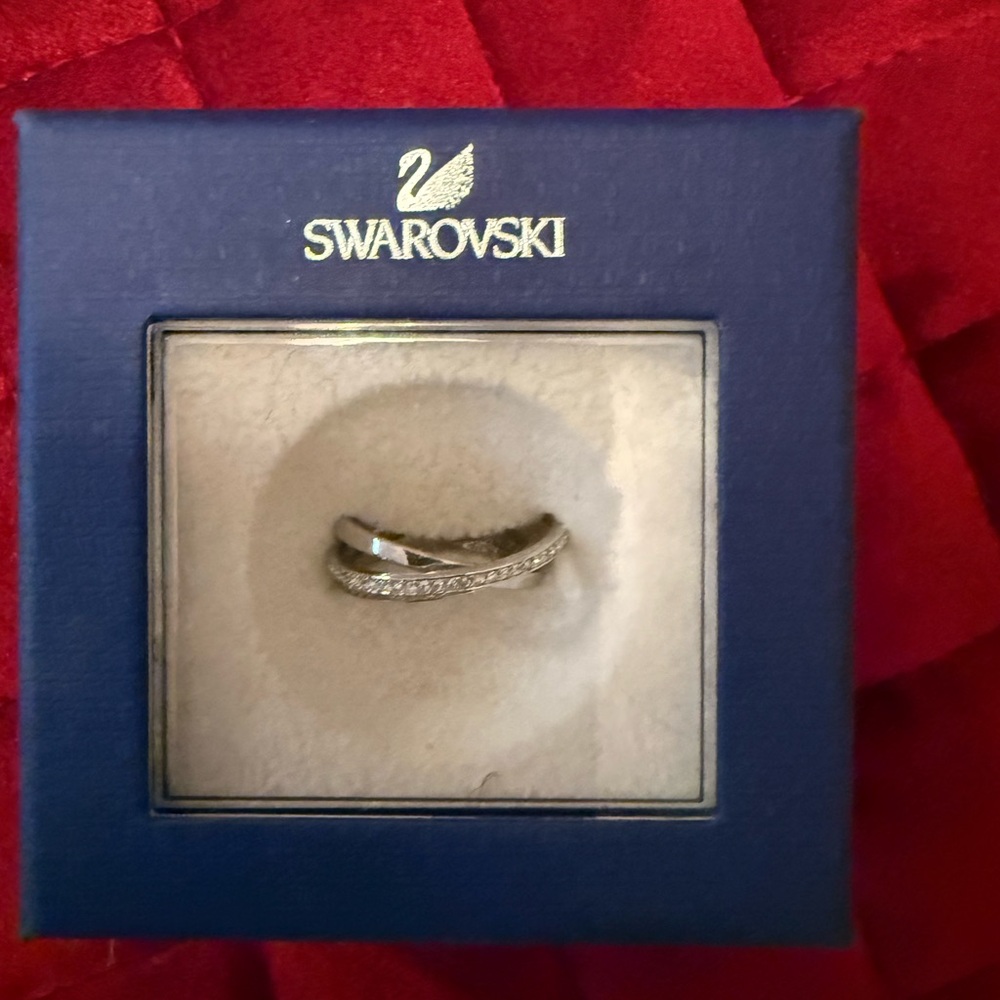 Swarovski Silver Crystal Band Ring